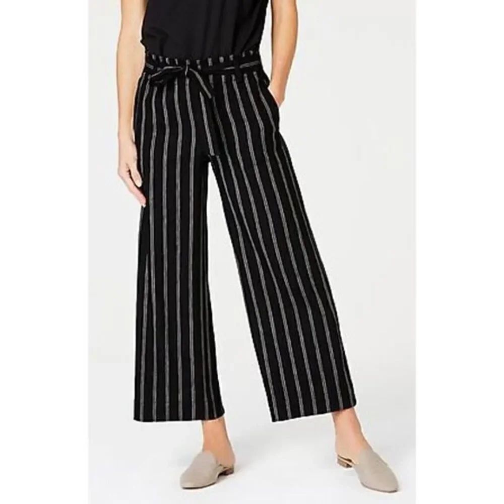 ✨ J. Jill linen stretch striped paper bag pants✨
